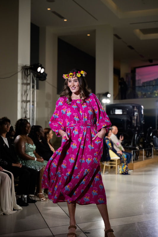 Zara Dress on the runway at RVA Fashion Week, full length